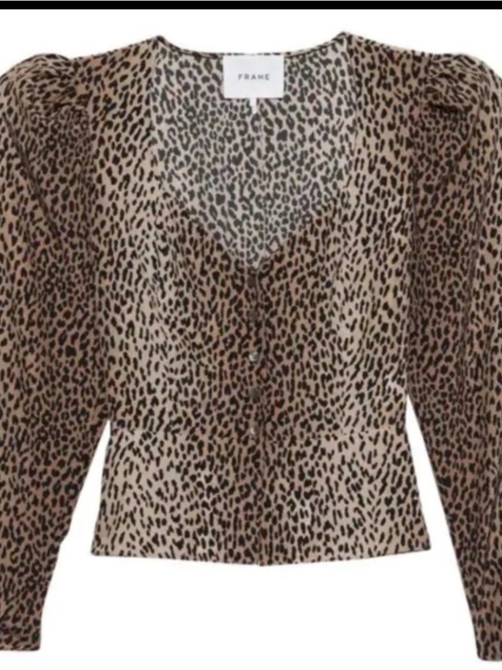 NWOT FRAME SILK LEOPARD PRINT PEPLUM BLOUSE SZ SMALL 378